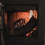 brown and black wood burner