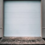 white roll up door closed