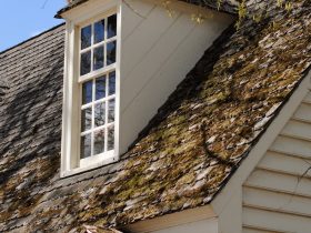 a house with a broken window