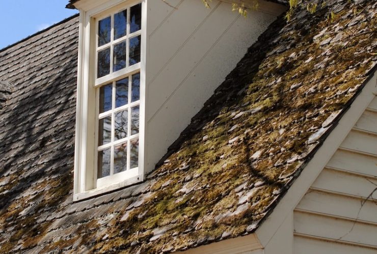 a house with a broken window