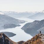 landscape photography of river between hills