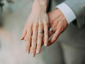 woman touch man's hand