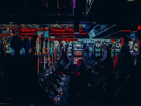multicolored casino interior